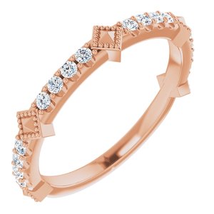 14K Rose 1/4 CTW Diamond Stackable Ring - Siddiqui Jewelers