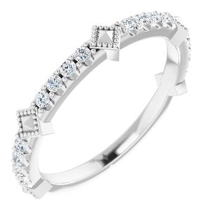 14K White 1/4 CTW Diamond Stackable Ring - Siddiqui Jewelers