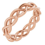 14K Rose 4.7 mm Woven-Design Band Size 7 - Siddiqui Jewelers