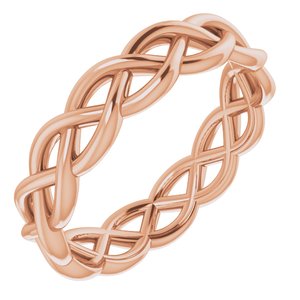 14K Rose 4.7 mm Woven-Design Band Size 7 - Siddiqui Jewelers