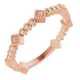 14K Rose Stackable Pyramid Ring - Siddiqui Jewelers