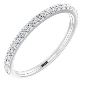 Platinum 1/5 CTW Diamond Band for 6x6 mm Cushion Ring   -Siddiqui Jewelers