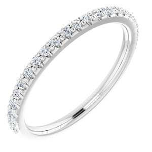 14K White 1/4 CTW Diamond Band for 7x7 mm Cushion Ring   -Siddiqui Jewelers