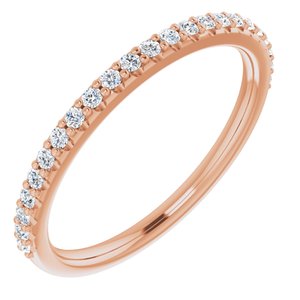 14K Rose 1/4 CTW Diamond Band for 7x5 mm Emerald Ring   -Siddiqui Jewelers