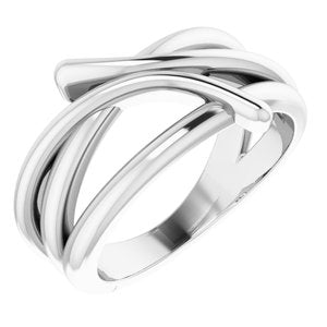 14K White Bypass Freeform Ring - Siddiqui Jewelers