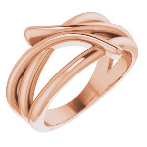 14K Rose Bypass Freeform Ring - Siddiqui Jewelers