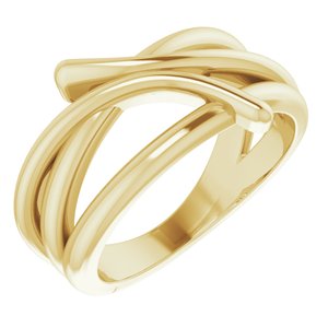 14K Yellow Bypass Freeform Ring - Siddiqui Jewelers