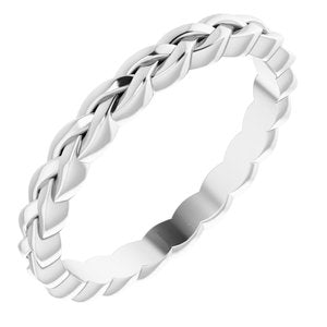 14K White 2 mm Woven Band Size 5 - Siddiqui Jewelers
