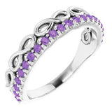 14K White Amethyst Infinity-Inspired Stackable Ring - Siddiqui Jewelers