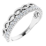 14K White 1/4 CTW Diamond Infinity-Inspired Stackable Ring - Siddiqui Jewelers