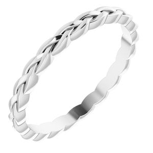 14K White 2 mm Woven Band Size 9 - Siddiqui Jewelers