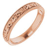 14K Rose 3.2 mm Scroll Band Size 5.5 - Siddiqui Jewelers