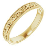 14K Yellow 3.2 mm Scroll Band Size 6 - Siddiqui Jewelers