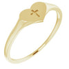 14K Yellow Heart & Cross Ring Size 5 - Siddiqui Jewelers