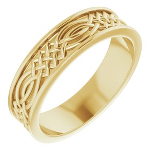 14K Yellow 6 mm Celtic-Inspired Band Size 11 - Siddiqui Jewelers