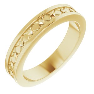 14K Yellow 4 mm Geometric Pyramid Band Size 7 - Siddiqui Jewelers