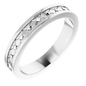 14K White 4 mm Geometric Pyramid Band Size 10 - Siddiqui Jewelers