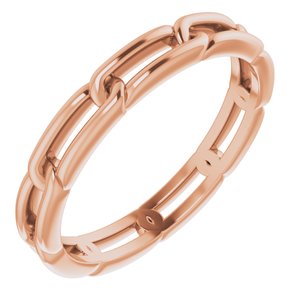 14K Rose 3 mm Link Band Size 7 - Siddiqui Jewelers