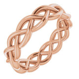 14K Rose 4.7 mm Woven-Design Band Size 5 - Siddiqui Jewelers