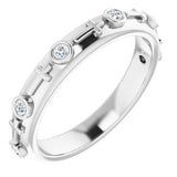 14K White 1/8 CTW Diamond Cross Ring  -Siddiqui Jewelers