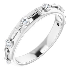 14K White 1/8 CTW Diamond Cross Ring  -Siddiqui Jewelers