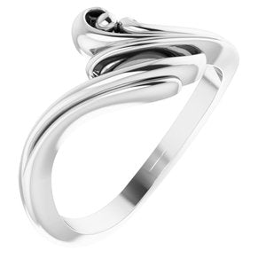 14K White Freeform Bypass Ring - Siddiqui Jewelers