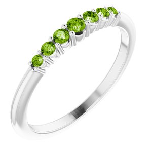 14K White Peridot Stackable Ring - Siddiqui Jewelers