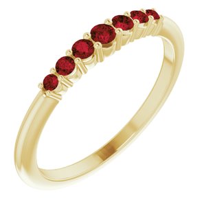 14K Yellow Mozambique Garnet Stackable Ring - Siddiqui Jewelers