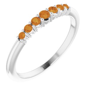 14K White Citrine Stackable Ring - Siddiqui Jewelers