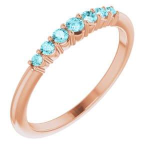 14K Rose Blue Zircon Stackable Ring - Siddiqui Jewelers