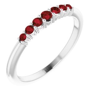 14K White Mozambique Garnet Stackable Ring - Siddiqui Jewelers