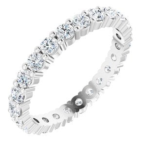 14K White 1 1/5 CTW Diamond Eternity Band Size 6-Siddiqui Jewelers