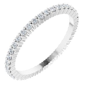 14K White 3/8 CTW Diamond Eternity Band Size 6-Siddiqui Jewelers