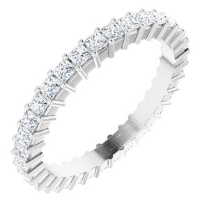 14K White 1 1/5 CTW Diamond Square Eternity Band Size 7 - Siddiqui Jewelers