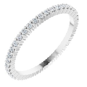 Platinum 3/8 CTW Diamond Round Eternity Band Size 7 - Siddiqui Jewelers