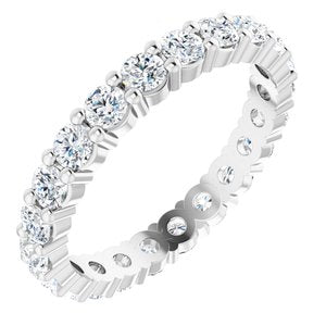 14K White 1 1/3 CTW Diamond Eternity Band Size 6-Siddiqui Jewelers