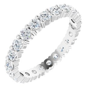 14K White 1 3/8 CTW Diamond Eternity Band Size 7-Siddiqui Jewelers