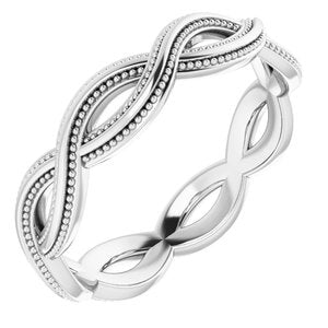 14K White 4.55 mm Infinity-Inspired Band Size 7 - Siddiqui Jewelers
