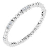 14K White 1/8 CTW Diamond Beaded Eternity Band Size 7 - Siddiqui Jewelers