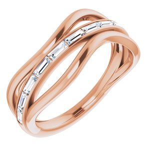 14K Rose 1/3 CTW Diamond Freeform Ring Mounting - Siddiqui Jewelers