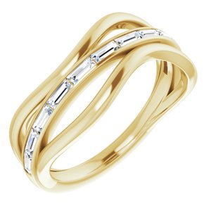 14K Yellow 1/3 CTW Diamond Freeform Ring Mounting - Siddiqui Jewelers