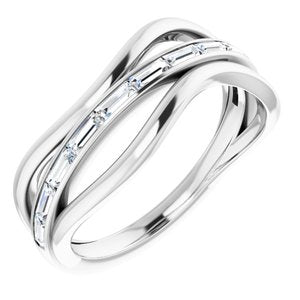 14K White 1/3 CTW Diamond Freeform Ring Mounting - Siddiqui Jewelers