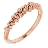 14K Rose Stackable Scattered Bead Ring - Siddiqui Jewelers