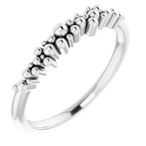 Sterling Silver Stackable Scattered Bead Ring - Siddiqui Jewelers