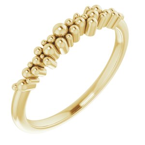 14K Yellow Stackable Scattered Bead Ring - Siddiqui Jewelers