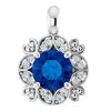 14K White Blue Sapphire & .04 CTW Diamond Pendant  -Siddiqui Jewelers