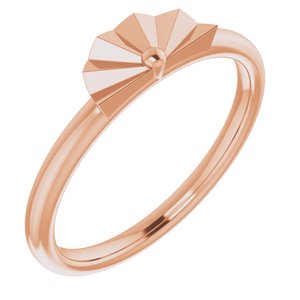 14K Rose Starburst Stackable Ring - Siddiqui Jewelers