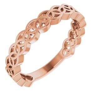 14K Rose Geometric Stackable Ring - Siddiqui Jewelers