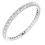 14K White 1/2 CTW French Set Diamond Eternity Band Size 8 - Siddiqui Jewelers