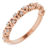 14K Rose .07 CTW Diamond Leaf Stackable Ring - Siddiqui Jewelers